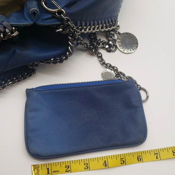 STELLA MCCARTNEY LEATHER USED BAG SIZE 17X17 COLOR BLUE 100% AUTHENTIC - Picture 7 of 11